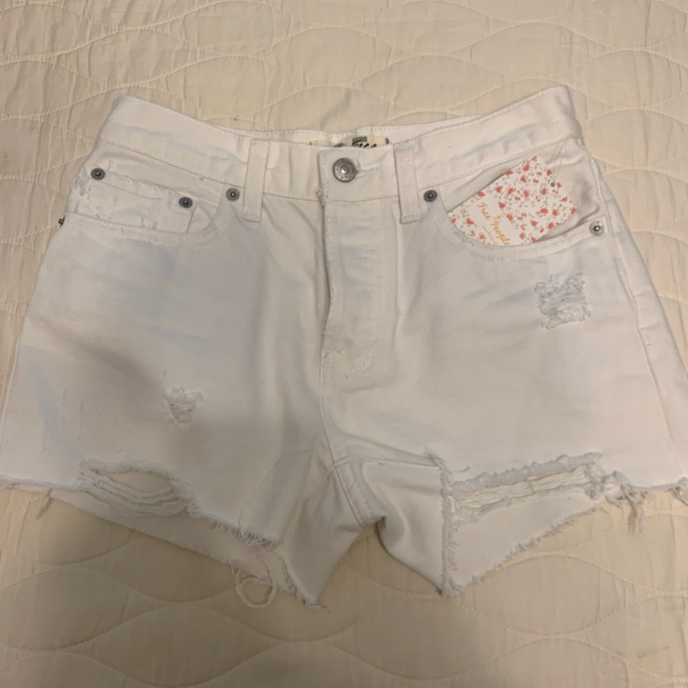 white denim shorts